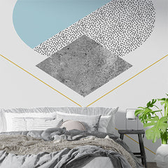 Custom Minimalist Geometric Design with Abstract Shapes and Soft Colors Wall Murals