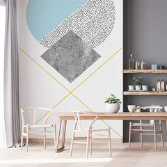 Custom Minimalist Geometric Design with Abstract Shapes and Soft Colors Wall Murals