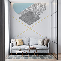 Custom Minimalist Geometric Design with Abstract Shapes and Soft Colors Wall Murals