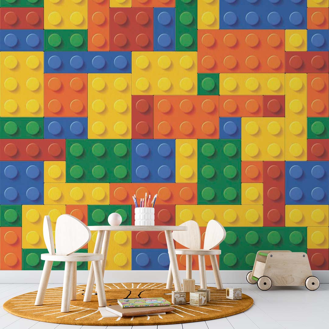 Kids Wall Mural Lego Textures Toy Bricks Wallpaper for Kids