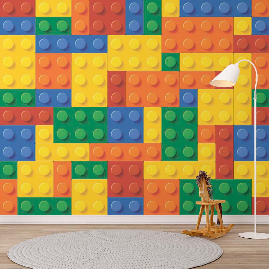 Custom Kids Wall Mural Lego Textures Toy Bricks Wallpaper for Kids