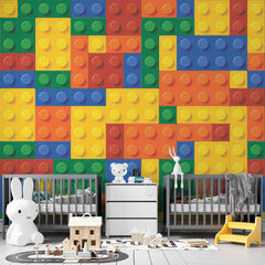 Custom Kids Wall Mural Lego Textures Toy Bricks Wallpaper for Kids