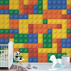 Custom Kids Wall Mural Lego Textures Toy Bricks Wallpaper for Kids