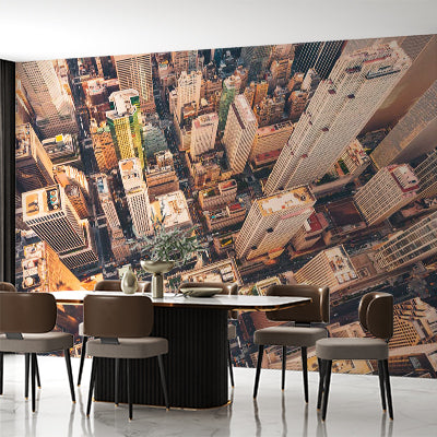 New York City Aerial View Wall Mural - Skyscrapers and Streets from Above Wallpaper