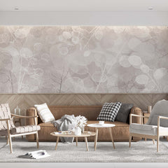 Custom Abstract Leaves Wallpaper Mural Neutral Elegant Decor