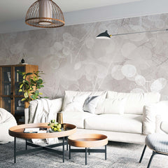 Custom Abstract Leaves Wallpaper Mural Neutral Elegant Decor