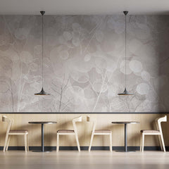 Custom Abstract Leaves Wallpaper Mural Neutral Elegant Decor