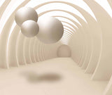 3D Abstract Archway and Spheres Wallpaper