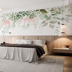 Custom Leafy Cascades Floral Mural