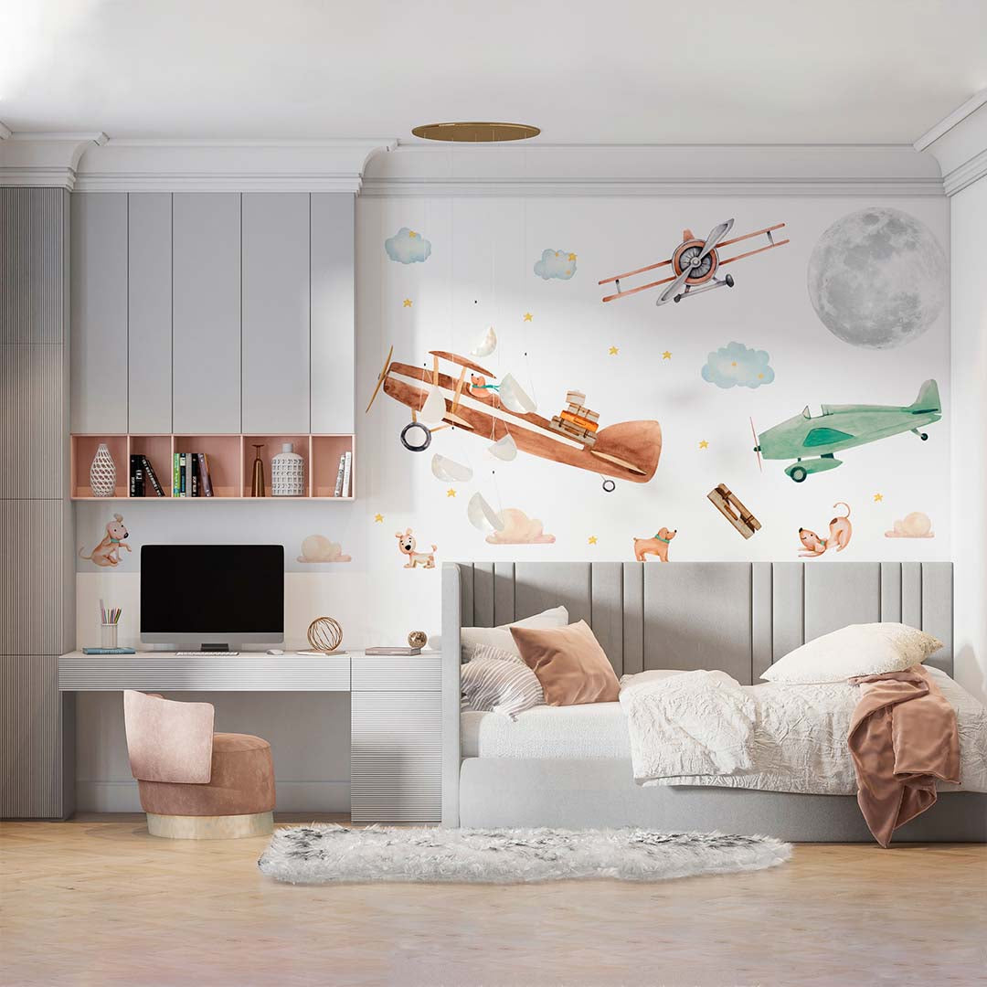 Airplane Wall Decals for Kids' Rooms and Play Spaces