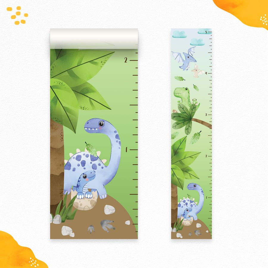 Kids' Growth Chart Peel and Stick Watercolour Dinosaur