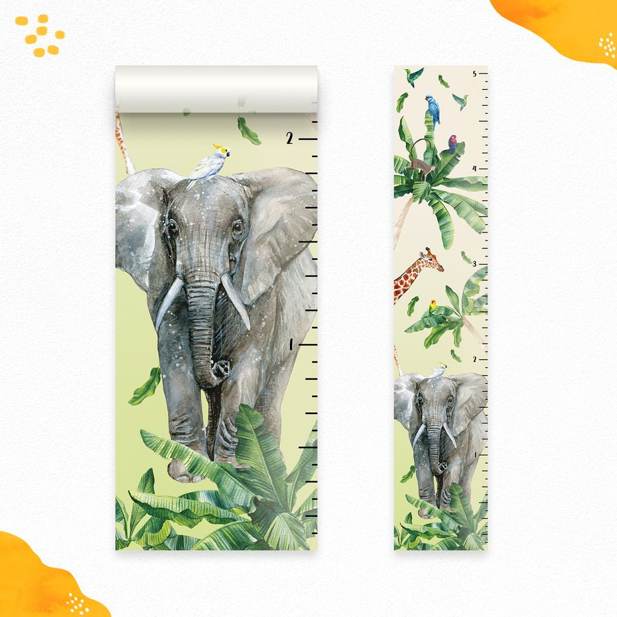 Kids' Growth Chart Peel and Stick Safari Animal