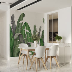 Custom Real Tropical Banana Leaf Wallpaper Botanical Art Wall Mural