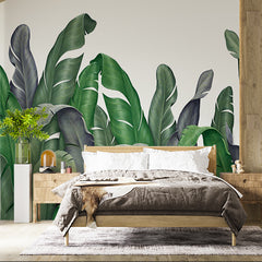 Custom Real Tropical Banana Leaf Wallpaper Botanical Art Wall Mural