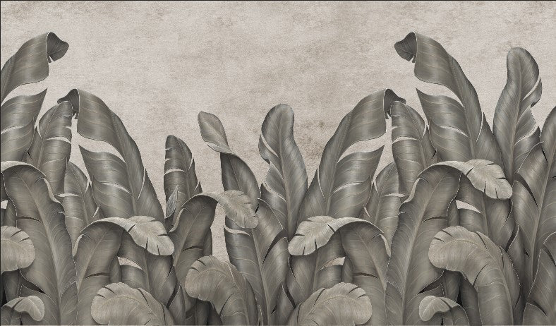 Bananenblad-frescobehang – botanisch fotobehang met structuur