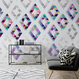 Colorful Geometric Diamond Pattern Wallpaper