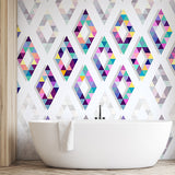 Colorful Geometric Diamond Pattern Wallpaper