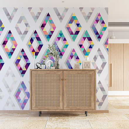 Colorful Geometric Diamond Pattern Wallpaper