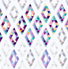 Custom Colorful Geometric Diamond Pattern Wallpaper