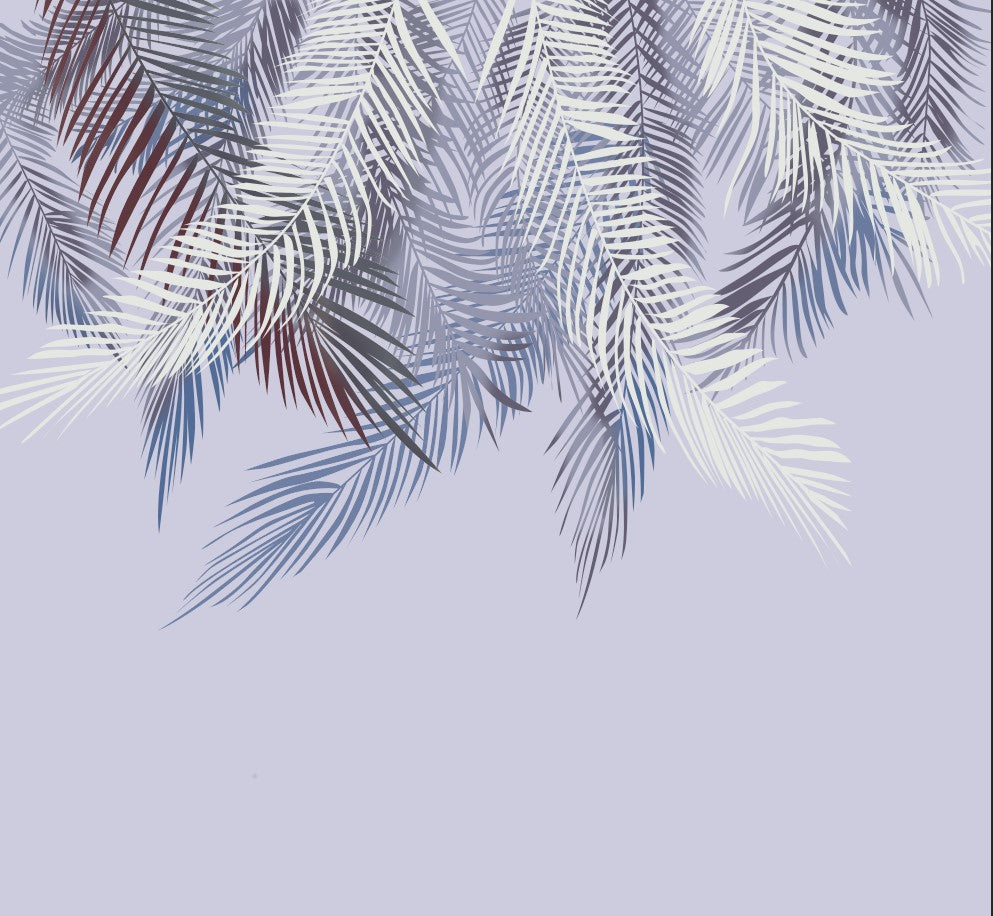 Lavender Shades Palm Leaf Wall Mural Tropical Botanical Wallpaper