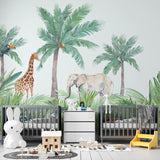 Custom Kids Wall Mural African Safari Wildlife and Exotic Animals Wallpaper for Kids Room