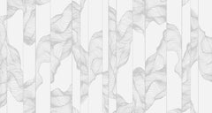 Custom Monochrome Abstract Wave Line Wallpaper