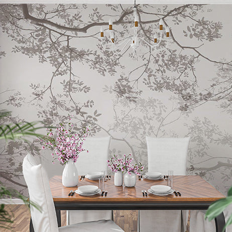 Elegant Overlapping Tree Branches Wall Mural Wallpaper