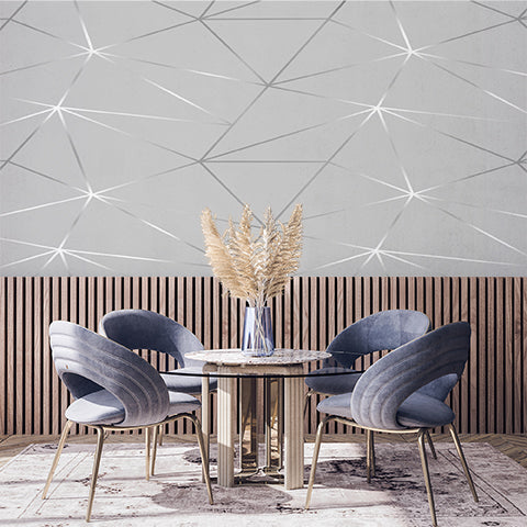 Gray Geometric Triangle Pattern Wallpaper