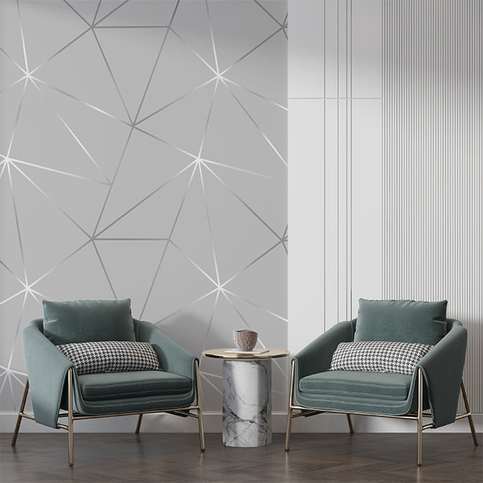 Gray Geometric Triangle Pattern Wallpaper