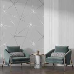 Custom Gray Geometric Triangle Pattern Wallpaper