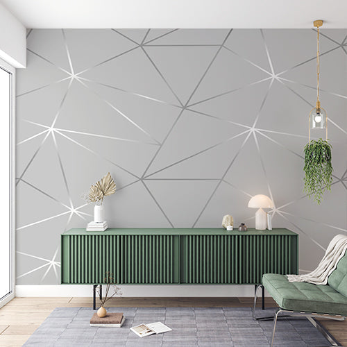 Gray Geometric Triangle Pattern Wallpaper