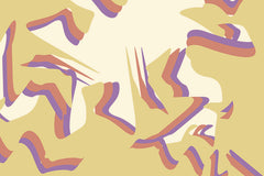 Custom Abstract Pastel Fluid Shapes Wallpaper in Purple, Orange, and Cream