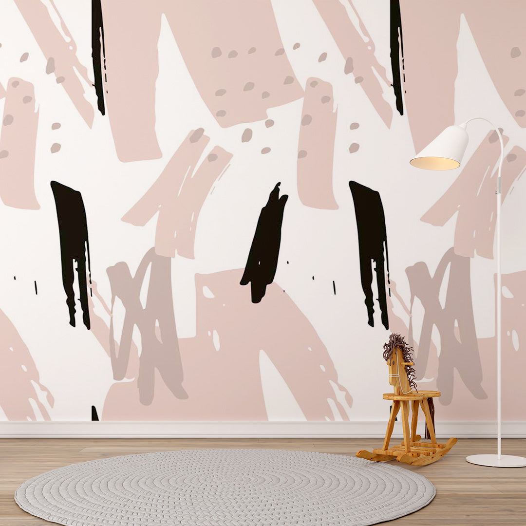 Kids Wall Mural Abstract Stripes Wallpaper for Girl