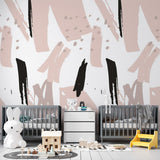 Kids Wall Mural Abstract Stripes Wallpaper for Girl