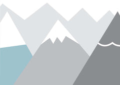 Custom Kids Wall Murals Grey Blue Scandinavian Mountains Wallpaper for Kids