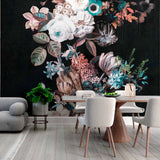 Midnight Bloom Floral Wallpaper Mural