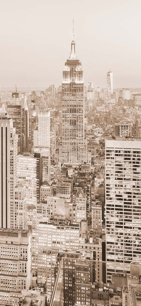 Sepia-Toned New York City Wall Mural - Timeless Empire State Building Skyline