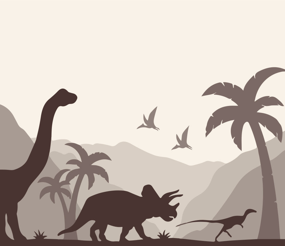 Kids Wall Mural Dark Dinosaur Silhouette Jurassic World Nursery Wallpaper