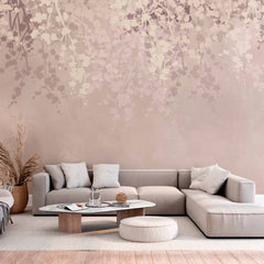 Custom Elegant Neutral Floral Wall Mural Wallpaper with Soft Pastel Branches