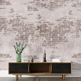 Vintage Distressed Brick Wall Mural Wallpaper - Rustic Weathered Industrial Design