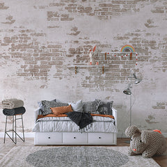 Custom Vintage Distressed Brick Wall Mural Wallpaper - Rustic Weathered Industrial Design