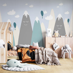 Custom Kids Wall Murals Cute Mountains Scandinavian Wallpaper for Kids