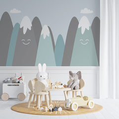 Custom Kids Wall Murals Cute Mountains Scandinavian Wallpaper for Kids