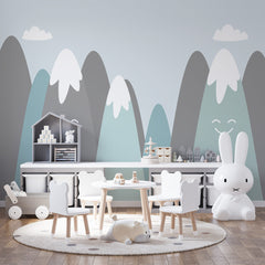 Custom Kids Wall Murals Cute Mountains Scandinavian Wallpaper for Kids