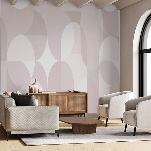 Custom Soft Pastel Geometric Circle Wallpaper