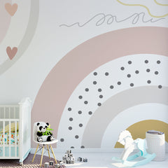 Custom Kids Wall Mural Large Rainbow Wallpaper for Girl