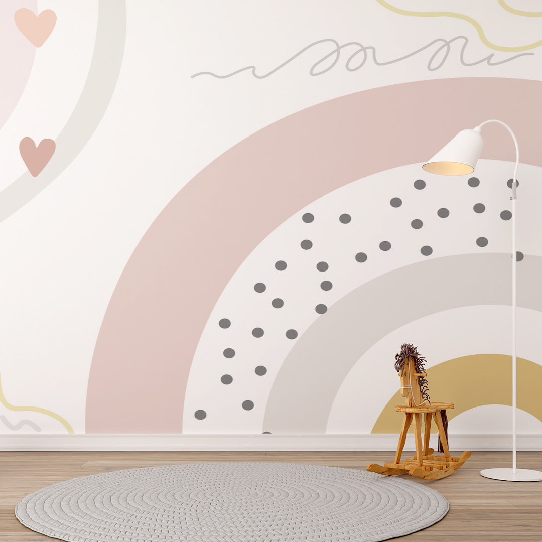 Custom Kids Wall Mural Large Rainbow Wallpaper for Girl