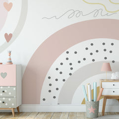 Custom Kids Wall Mural Large Rainbow Wallpaper for Girl