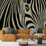 Zebra Eye Wall Mural Tropical Animals Wallpaper