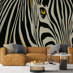 Custom Zebra Eye Wall Mural Tropical Animals Wallpaper